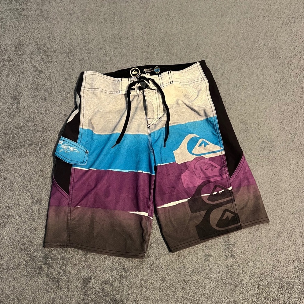 Quiksilver Cypher Kelly Slater Board Shorts Mens 30 Multi Color 4-Way Stretch